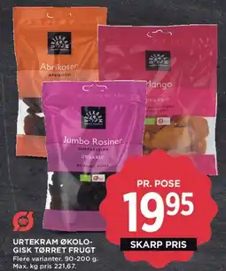 MENY Urtekram økologisk tørret frugt tilbud
