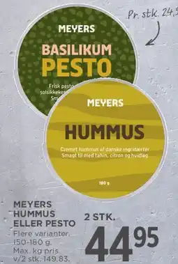 MENY Meyers Hummus eller Pesto (2 stk.) tilbud