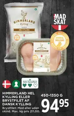 MENY Himmerland hel kylling eller brystfilet af dansk kylling tilbud