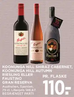 MENY Koonunga Hill Shiraz Cabernet / Koonunga Hill Autumn Riesling / Faustino Gran Reserva tilbud