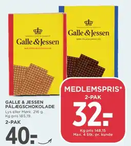 MENY Galle & Jessen pålægschokolade tilbud