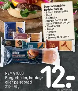 REMA 1000 REMA 1000 Burgerboller / hotdog- eller pølsebrød tilbud