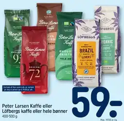 REMA 1000 Peter Larsen Kaffe eller Löfbergs kaffe eller hele bønner tilbud