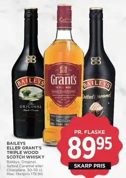 MENY Baileys eller Grant's Triple Wood Scotch Whisky tilbud