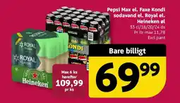 Løvbjerg Pepsi max el. faxe kondi sodavand el. royal el. heineken øl tilbud