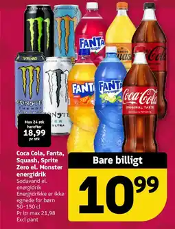 Løvbjerg Coca cola, fanta, squash, sprite zero el. monster energidrik tilbud