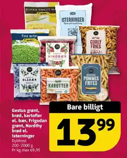Løvbjerg Gestus grønt, brød, kartofler el. bær, frigodan grønt, nordthy brød el. tilbud