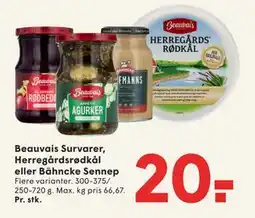 SPAR Beauvais Survarer, Herregårdsrødkål eller Bähncke Sennep tilbud