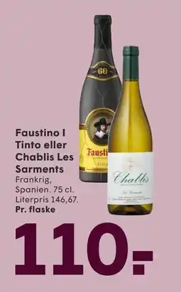 SPAR Faustino I Tinto eller Chablis Les Sarments tilbud