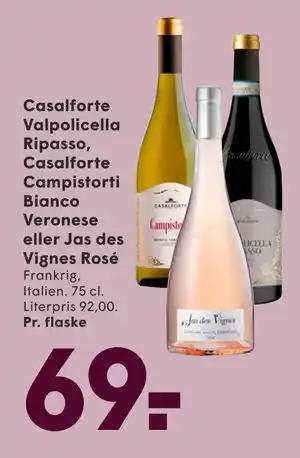 SPAR Casalforte Valpolicella Ripasso, Casalforte Campistorti Bianco Veronese eller Jas des Vignes Rosé tilbud