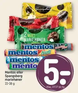 REMA 1000 Mentos eller Spangsberg mariehøner tilbud