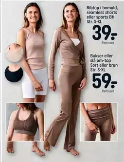 REMA 1000 Ribtop i bomuld, seamless shorts eller sports BH Str. S-XL tilbud