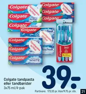REMA 1000 Colgate tandpasta eller tandbørster tilbud