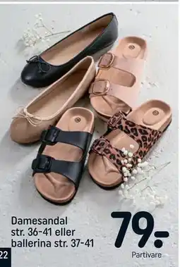 REMA 1000 Damesandal str. 36-41 eller ballerina str. 37-41 tilbud