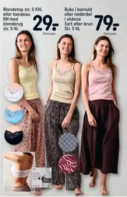 REMA 1000 Blondetop str. S-XXL eller bandeau BH med blonderyg str. S-XL tilbud