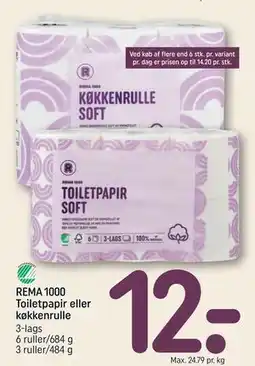 REMA 1000 REMA 1000 Toiletpapir eller køkkenrulle tilbud