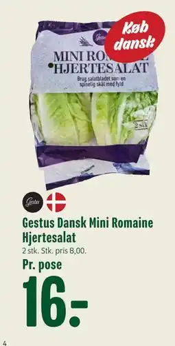 Min Købmand Gestus Dansk Mini Romaine Hjertesalat tilbud