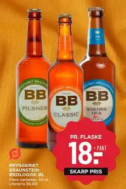 MENY BRYGGERIET BRAUNSTEIN ØKOLOGISK ØL tilbud