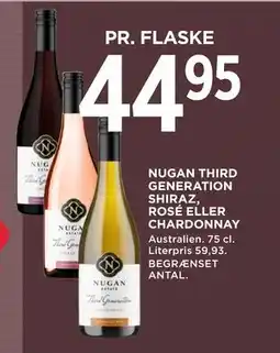 MENY NUGAN THIRD GENERATION SHIRAZ, ROSÉ ELLER CHARDONNAY tilbud