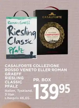 MENY CASALFORTE COLLEZIONE ROSSO VENETO ELLER ROMAN GRAEFF RIESLING CLASSIC PFALZ tilbud