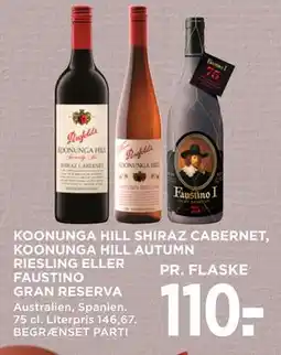 MENY KOONUNGA HILL SHIRAZ CABERNET, KOONUNGA HILL AUTUMN RIESLING ELLER FAUSTINO GRAN RESERVA tilbud