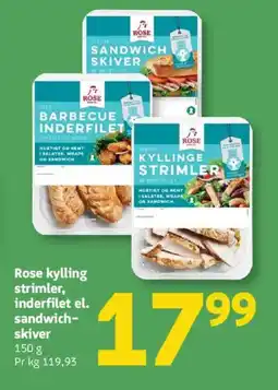 Løvbjerg ROSE Kylling strimler, inderfilet el. sandwich- skiver tilbud