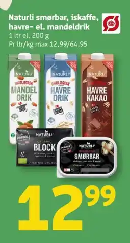 Løvbjerg NATURLI Smørbar, iskaffe, havre- el. mandeldrik tilbud