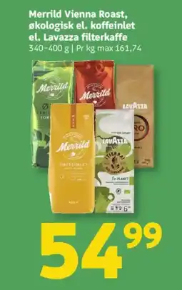 Løvbjerg MERRILD Vienna roast, økologisk el. koffeinlet el. lavazza filterkaffe tilbud