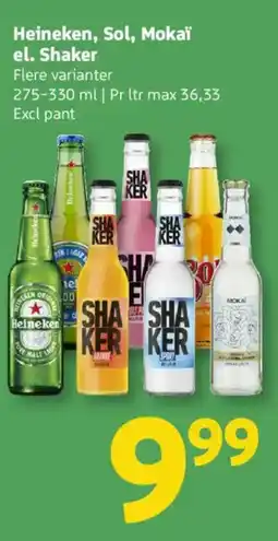 Løvbjerg Heineken, sol, mokaï el. shaker tilbud