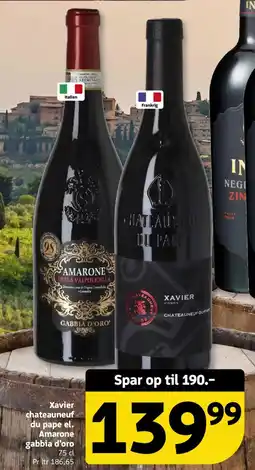 Løvbjerg Xavier chateauneuf du pape el. amarone gabbia d'oro tilbud