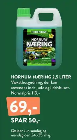 Plantorama HORNUN NÆRING 2,5 LITER tilbud