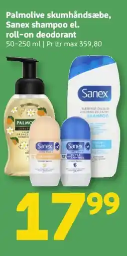 Løvbjerg Palmolive skumhåndsæbe, Sanex shampoo el. roll-on deodorant tilbud