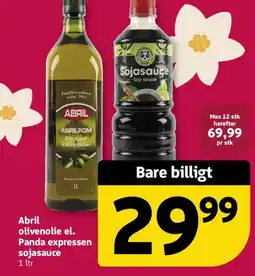 Løvbjerg Abril olivenolie el. Panda expressen sojasauce tilbud