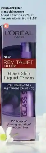 Kvickly Revitalift filler glass skin cream tilbud