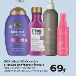 Kvickly OGX, Maui, ID Creative eller Lee Stafford hårpleje tilbud