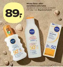 Kvickly Nivea face- eller sensitive solcreme tilbud
