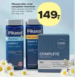Kvickly Pikasol eller Livol complete vitaminer tilbud