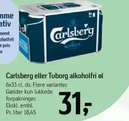 Føtex Carlsberg eller Tuborg alkoholfri el tilbud