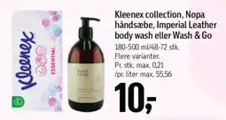 Føtex Kleenex collection, Nopa håndsæbe, Imperial Leather body wash eller Wash & Go tilbud