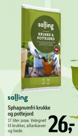 Føtex Salling Sphagnumfri krukke og pottejord tilbud