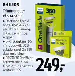 Føtex PHILIPS Trimmer eller ekstra skær tilbud