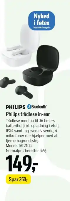 Føtex Philips trådløse in-ear tilbud