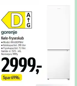 Føtex Gorenje Køle-fryseskab tilbud