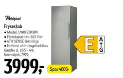 Føtex Whirlpool Fryseskab tilbud
