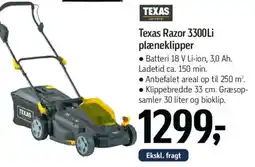 Føtex Texas Razor 3300Li plæneklipper tilbud
