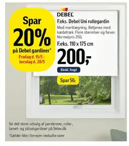 Føtex Debel Uni rullegardin tilbud