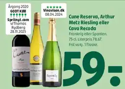 Coop 365 Cune Reserva / Arthur Metz Riesling / Cava Recoda tilbud