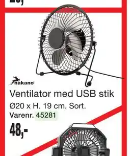 Harald Nyborg Ventilator med USB stik tilbud