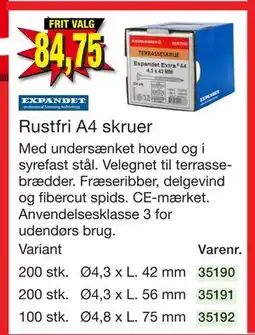 Harald Nyborg Rustfri A4 skruer tilbud