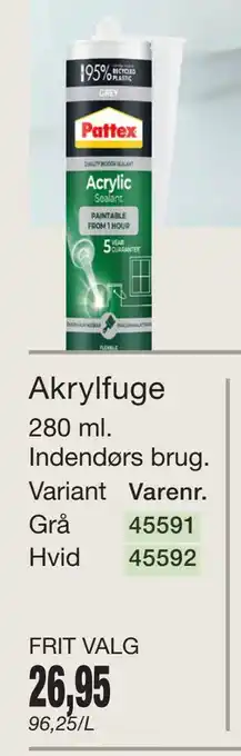 Harald Nyborg Akrylfuge tilbud